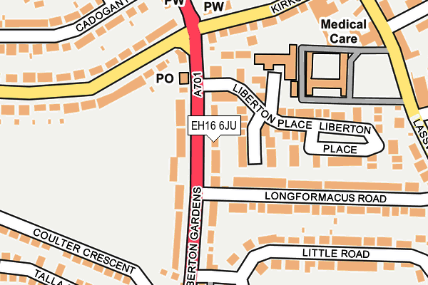 EH16 6JU map - OS OpenMap – Local (Ordnance Survey)