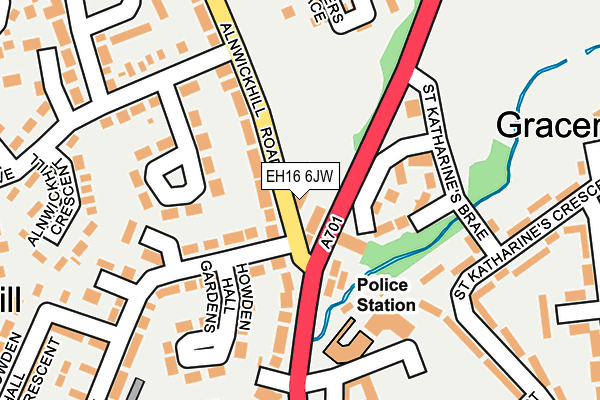 EH16 6JW map - OS OpenMap – Local (Ordnance Survey)