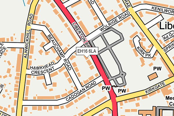 EH16 6LA map - OS OpenMap – Local (Ordnance Survey)