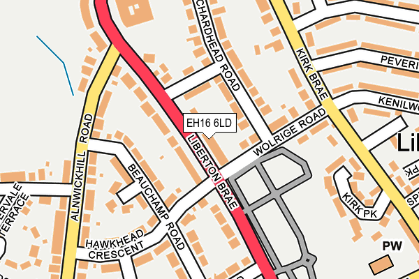 EH16 6LD map - OS OpenMap – Local (Ordnance Survey)