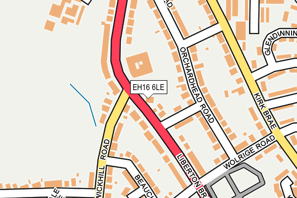 EH16 6LE map - OS OpenMap – Local (Ordnance Survey)