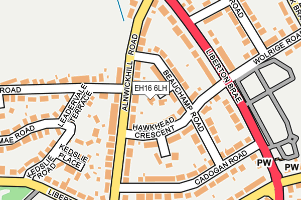 EH16 6LH map - OS OpenMap – Local (Ordnance Survey)