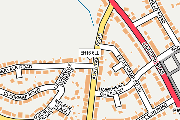 EH16 6LL map - OS OpenMap – Local (Ordnance Survey)