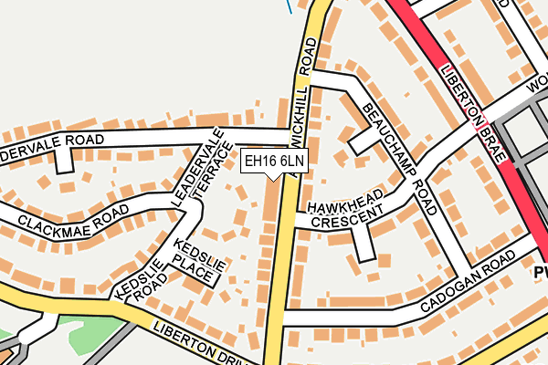 EH16 6LN map - OS OpenMap – Local (Ordnance Survey)