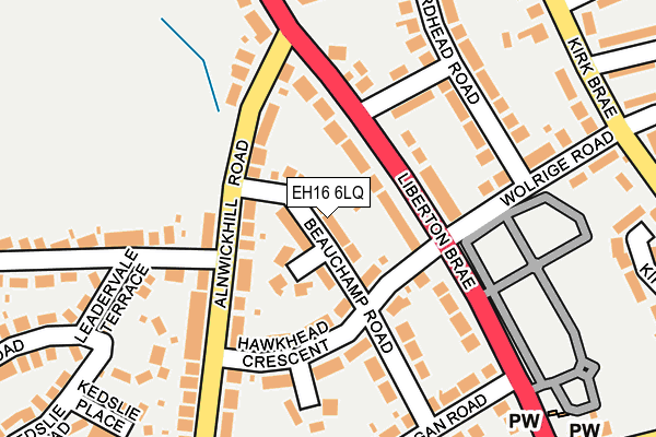 EH16 6LQ map - OS OpenMap – Local (Ordnance Survey)