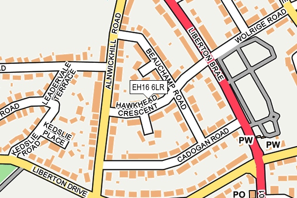 EH16 6LR map - OS OpenMap – Local (Ordnance Survey)