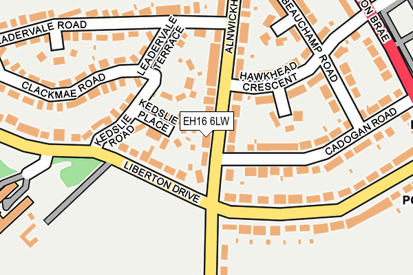 EH16 6LW map - OS OpenMap – Local (Ordnance Survey)