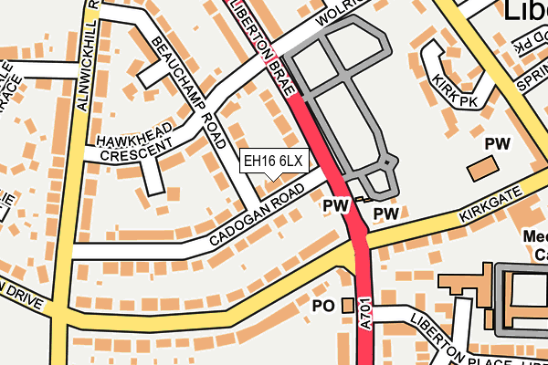 EH16 6LX map - OS OpenMap – Local (Ordnance Survey)