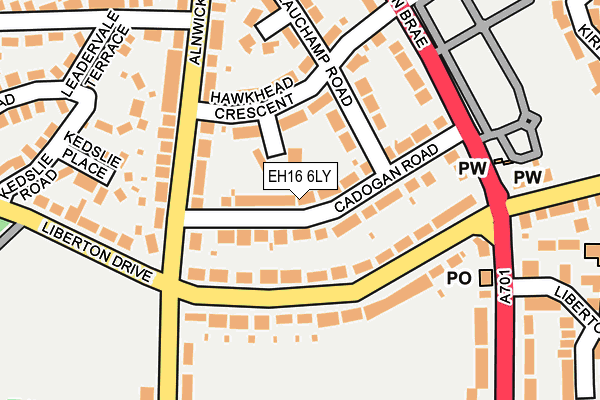 EH16 6LY map - OS OpenMap – Local (Ordnance Survey)