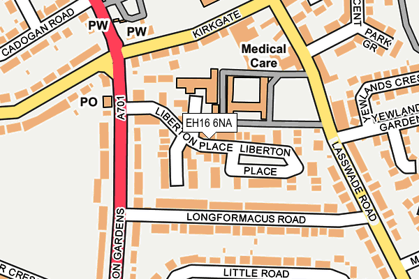 EH16 6NA map - OS OpenMap – Local (Ordnance Survey)