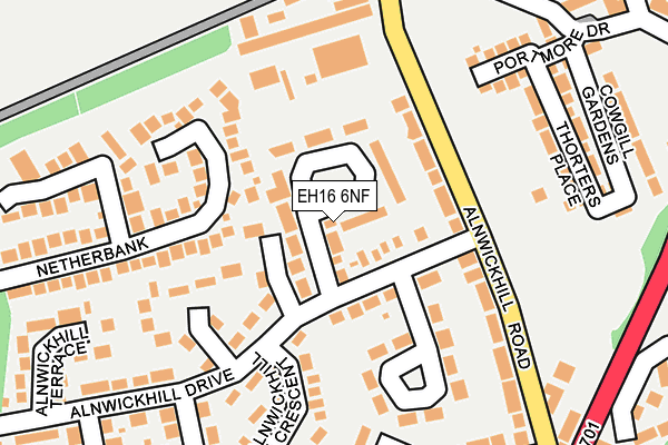 EH16 6NF map - OS OpenMap – Local (Ordnance Survey)