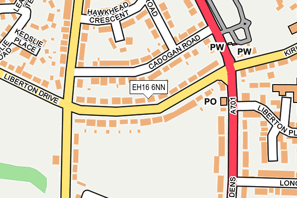 EH16 6NN map - OS OpenMap – Local (Ordnance Survey)