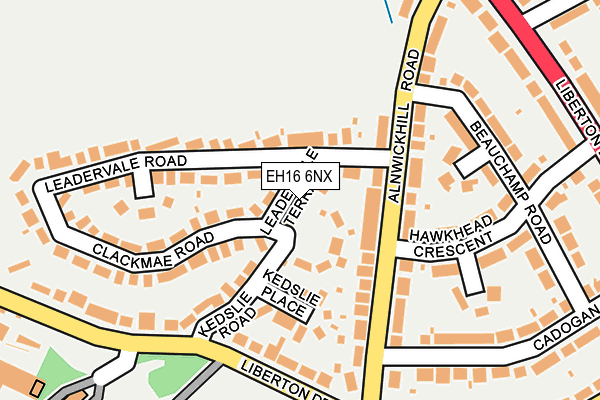 EH16 6NX map - OS OpenMap – Local (Ordnance Survey)
