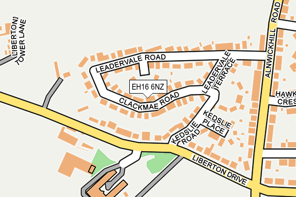 EH16 6NZ map - OS OpenMap – Local (Ordnance Survey)