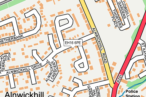 EH16 6PE map - OS OpenMap – Local (Ordnance Survey)
