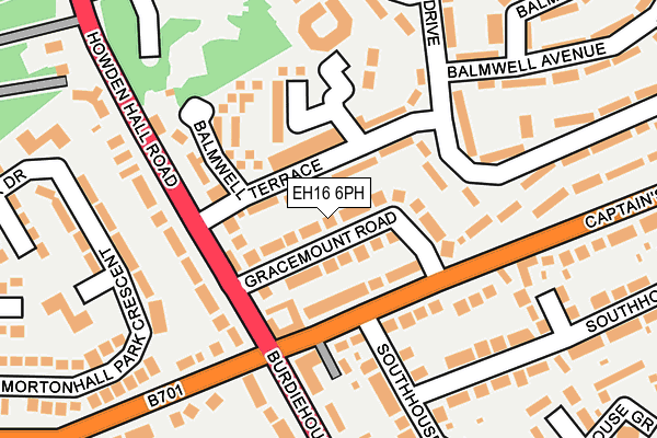 EH16 6PH map - OS OpenMap – Local (Ordnance Survey)