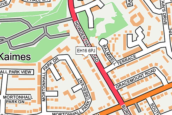 EH16 6PJ map - OS OpenMap – Local (Ordnance Survey)