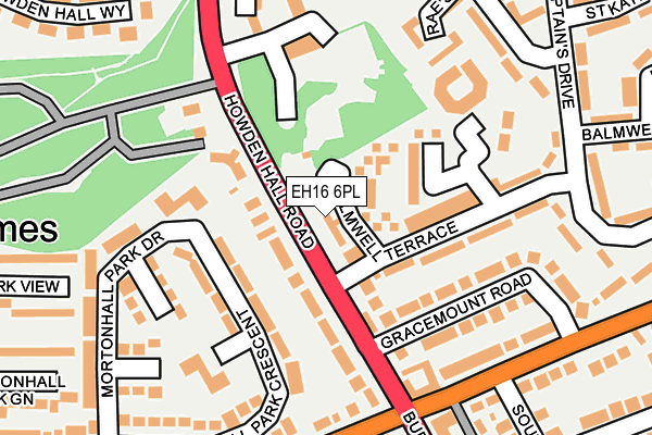 EH16 6PL map - OS OpenMap – Local (Ordnance Survey)