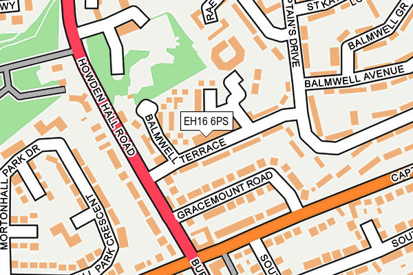 EH16 6PS map - OS OpenMap – Local (Ordnance Survey)