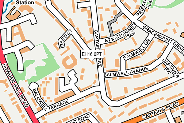 EH16 6PT map - OS OpenMap – Local (Ordnance Survey)