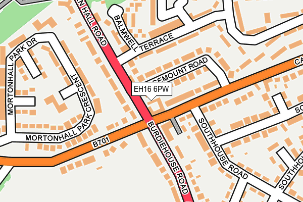 EH16 6PW map - OS OpenMap – Local (Ordnance Survey)