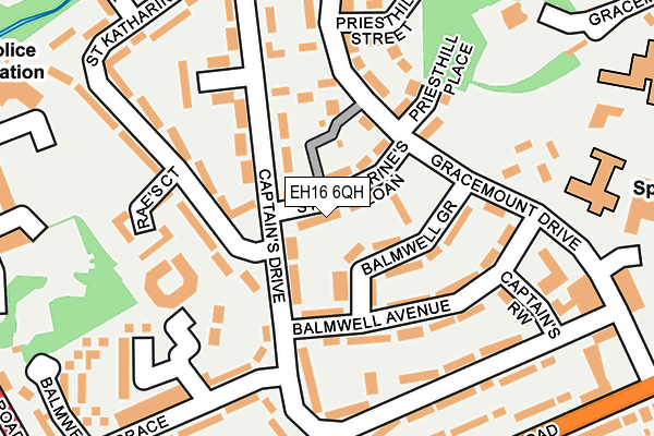 EH16 6QH map - OS OpenMap – Local (Ordnance Survey)