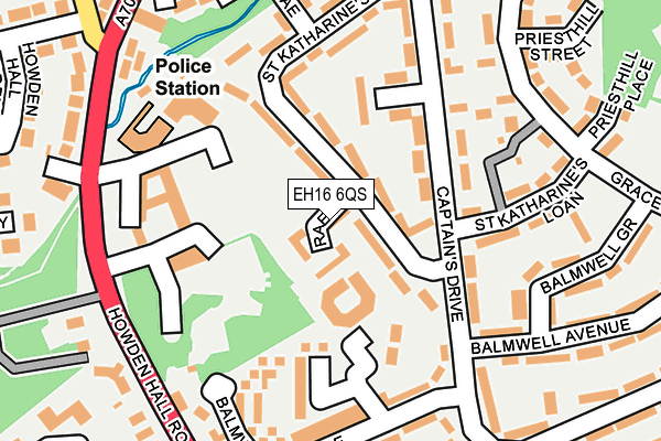 EH16 6QS map - OS OpenMap – Local (Ordnance Survey)