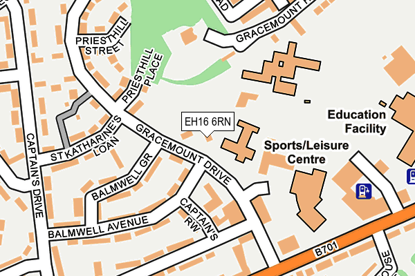 EH16 6RN map - OS OpenMap – Local (Ordnance Survey)