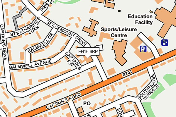 EH16 6RP map - OS OpenMap – Local (Ordnance Survey)