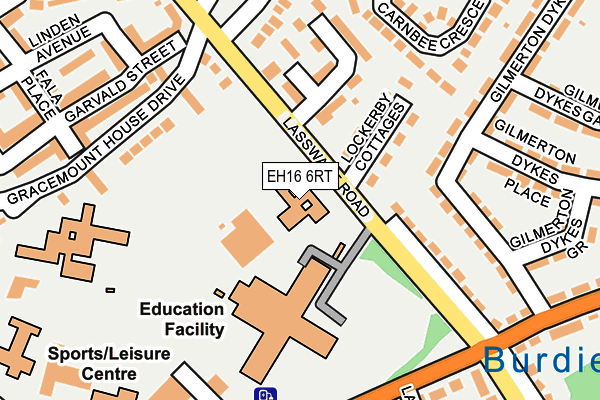 EH16 6RT map - OS OpenMap – Local (Ordnance Survey)