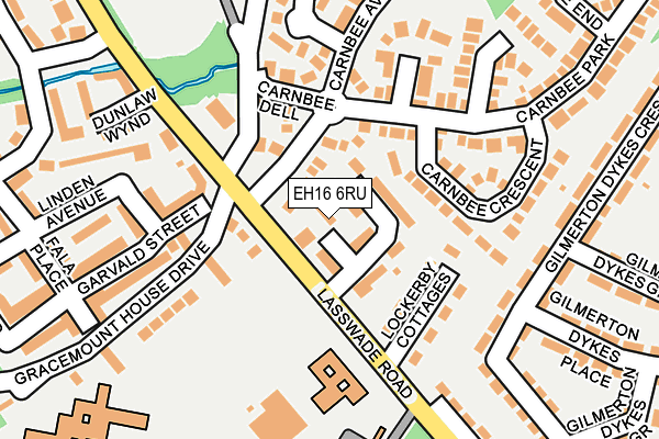 EH16 6RU map - OS OpenMap – Local (Ordnance Survey)