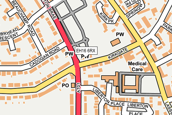 EH16 6RX map - OS OpenMap – Local (Ordnance Survey)