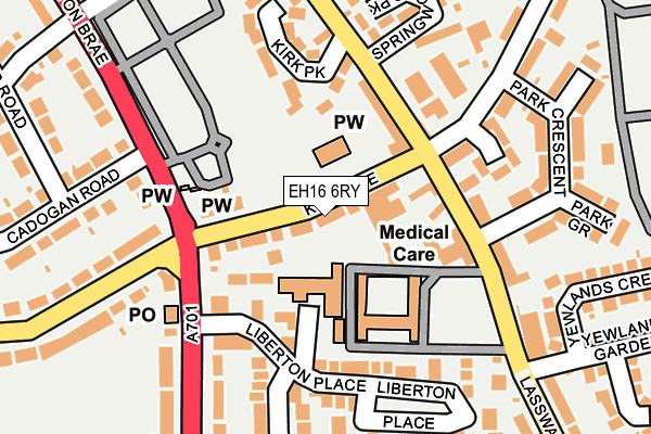 EH16 6RY map - OS OpenMap – Local (Ordnance Survey)