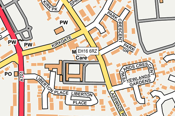 EH16 6RZ map - OS OpenMap – Local (Ordnance Survey)