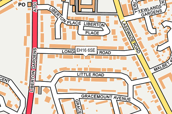 EH16 6SE map - OS OpenMap – Local (Ordnance Survey)