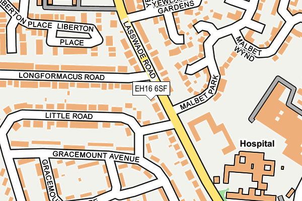 EH16 6SF map - OS OpenMap – Local (Ordnance Survey)