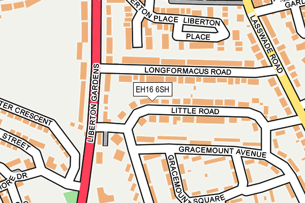 EH16 6SH map - OS OpenMap – Local (Ordnance Survey)