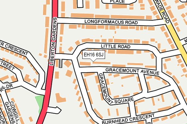 EH16 6SJ map - OS OpenMap – Local (Ordnance Survey)