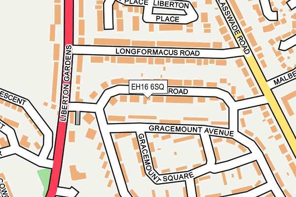 EH16 6SQ map - OS OpenMap – Local (Ordnance Survey)