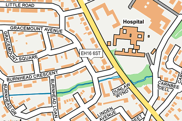 EH16 6ST map - OS OpenMap – Local (Ordnance Survey)