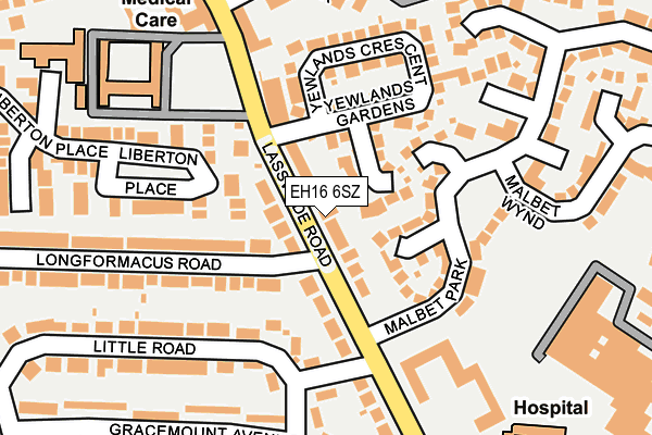 EH16 6SZ map - OS OpenMap – Local (Ordnance Survey)