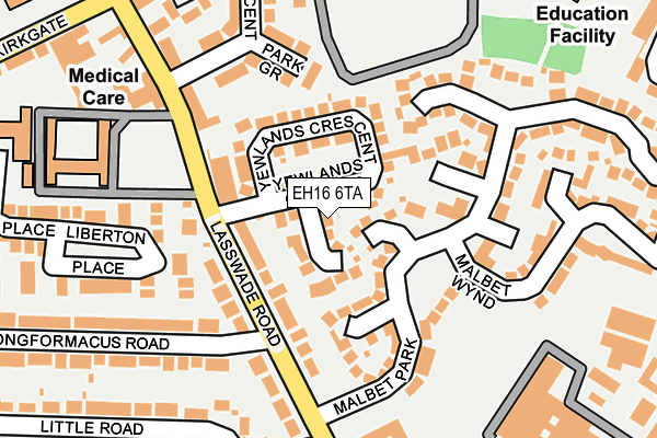 EH16 6TA map - OS OpenMap – Local (Ordnance Survey)