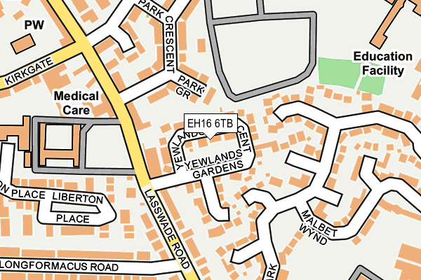 EH16 6TB map - OS OpenMap – Local (Ordnance Survey)