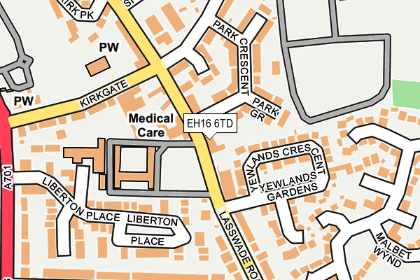 EH16 6TD map - OS OpenMap – Local (Ordnance Survey)