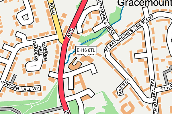 EH16 6TL map - OS OpenMap – Local (Ordnance Survey)