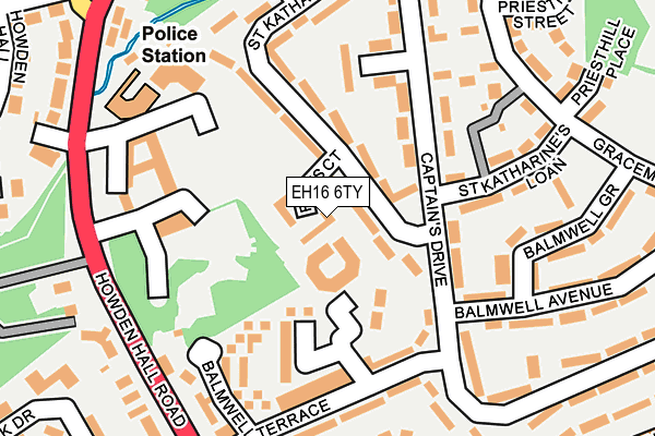 EH16 6TY map - OS OpenMap – Local (Ordnance Survey)