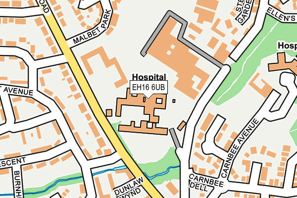 EH16 6UB map - OS OpenMap – Local (Ordnance Survey)