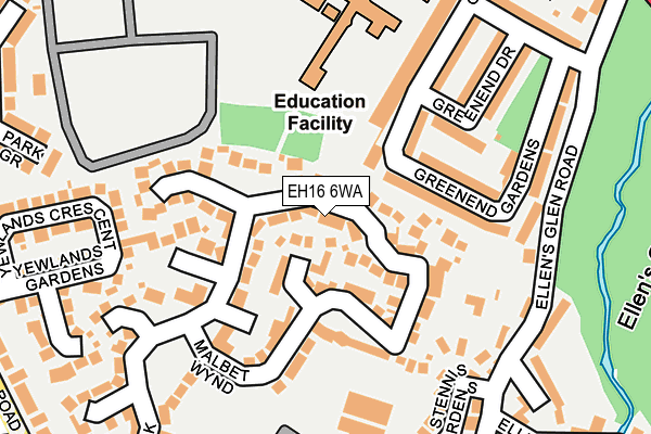 EH16 6WA map - OS OpenMap – Local (Ordnance Survey)