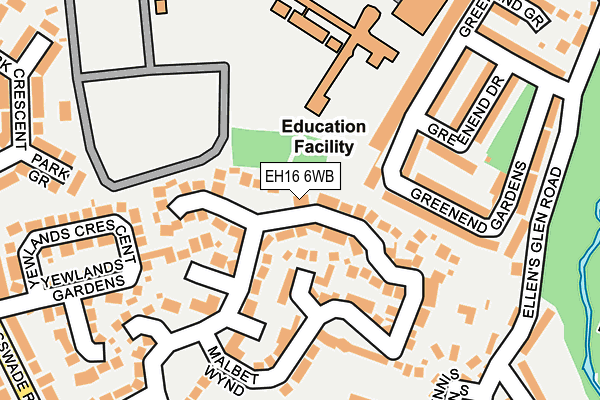 EH16 6WB map - OS OpenMap – Local (Ordnance Survey)