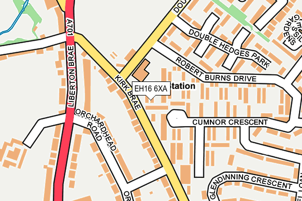 EH16 6XA map - OS OpenMap – Local (Ordnance Survey)